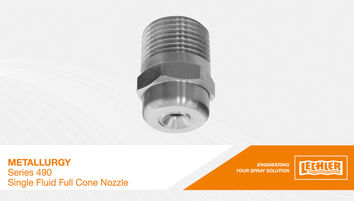 Series 490 – Single fluid full cone nozzle for secondary cooling and for pickling lines