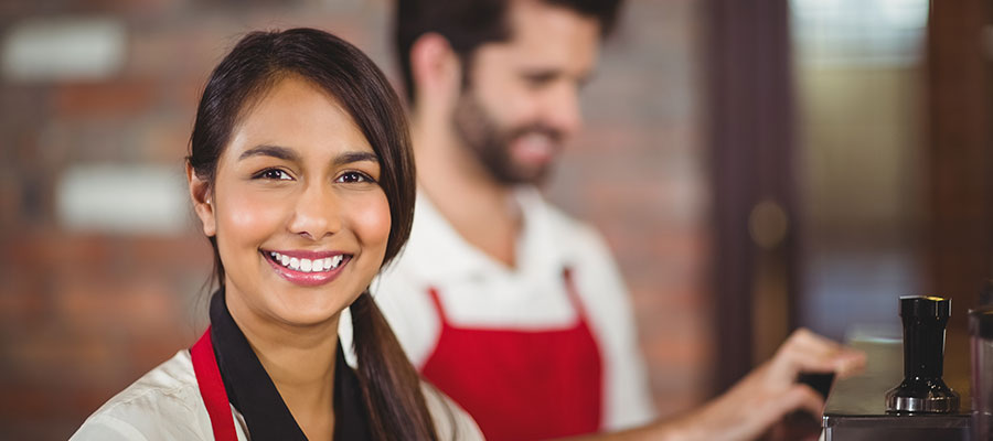 friendly fast food employee
