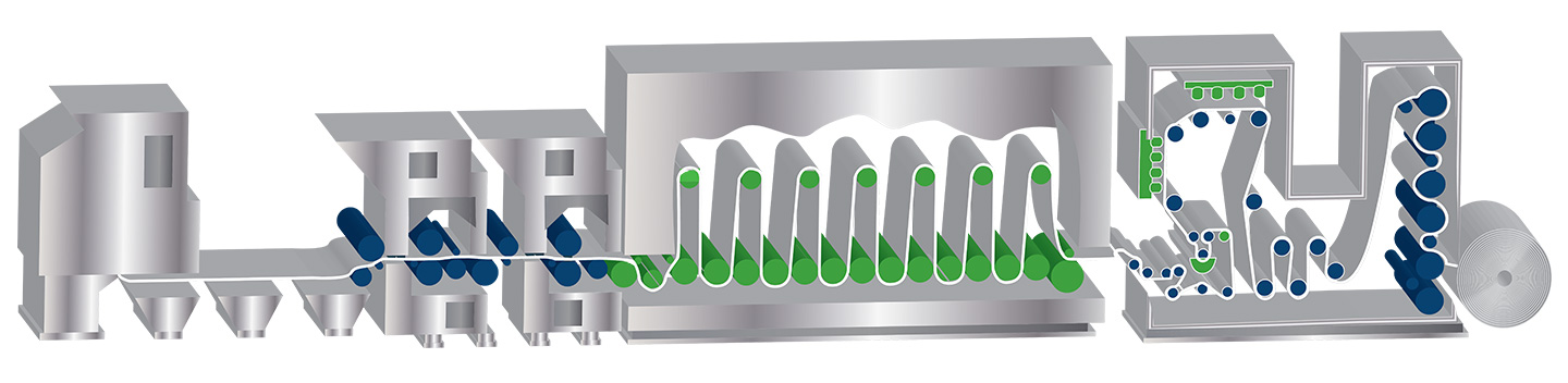 Einsatz von Lechler Düsen in Papiermaschinen